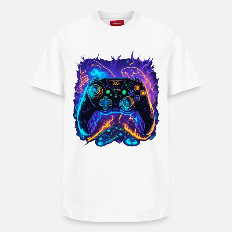 Powerful Gaming Controller Art - Relaxed Unisex Supima Cotton T-Shirt – von SPREAD - Weiß