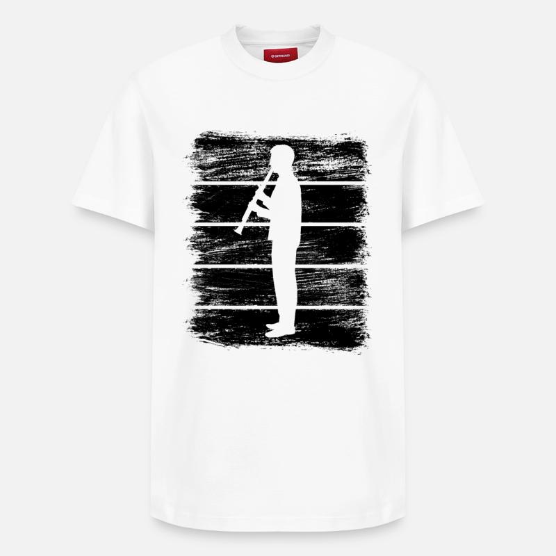 Dessin clarinettiste - T-shirt unisexe décontracté en coton Supima – de SPREAD - blanc