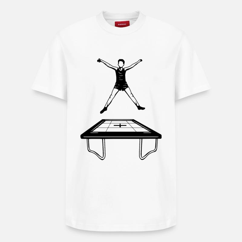 Trampolin Junge - Relaxed Unisex Supima Cotton T-Shirt – von SPREAD - Weiß
