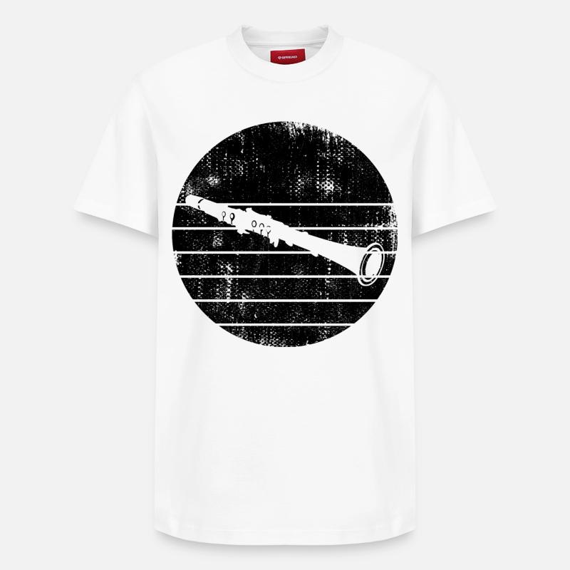 Dessin de clarinette - T-shirt unisexe décontracté en coton Supima – de SPREAD - blanc
