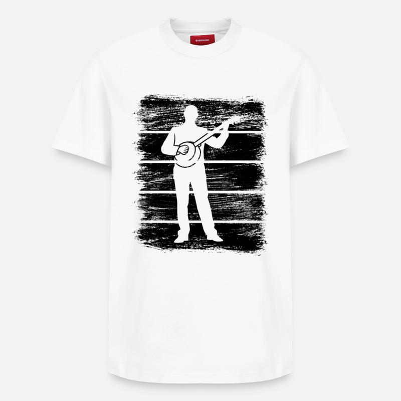 Joueur de banjo - T-shirt unisexe décontracté en coton Supima – de SPREAD - blanc