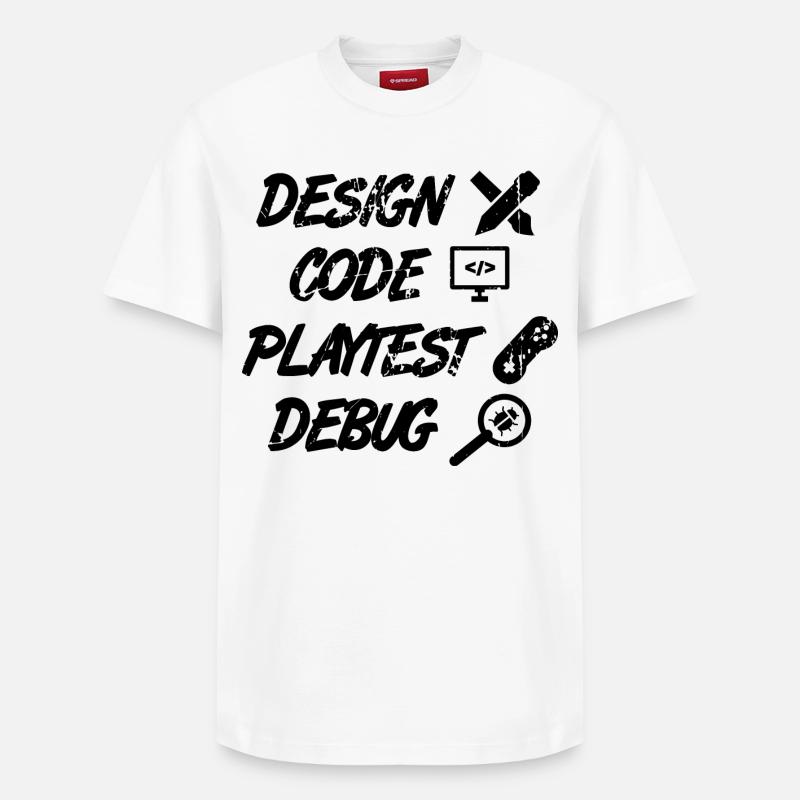 Design Code Playtest Debug - Relaxed Unisex Supima Cotton T-Shirt – von SPREAD - Weiß