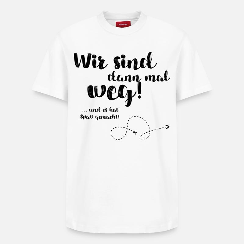 Wir sind dann mal weg - Relaxed Unisex Supima Cotton T-Shirt – von SPREAD - Weiß