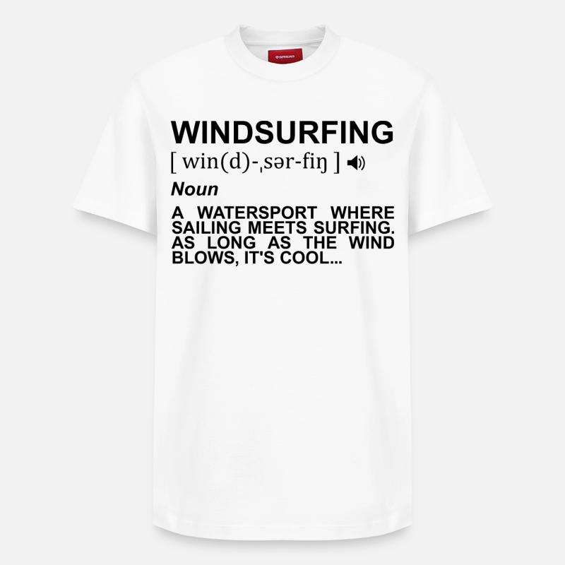 Dictionnaire de planche à voile - T-shirt unisexe décontracté en coton Supima – de SPREAD - blanc