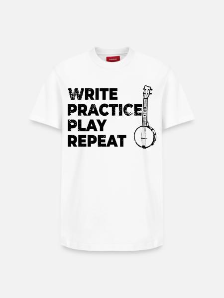 Motivating banjo saying - Relaxed Unisex Supima Cotton T-Shirt – by SPREAD - white