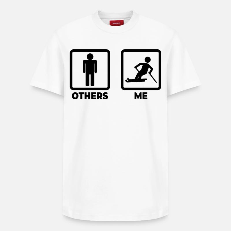 Skifahrer Strichmännchen - Relaxed Unisex Supima Cotton T-Shirt – von SPREAD - Weiß