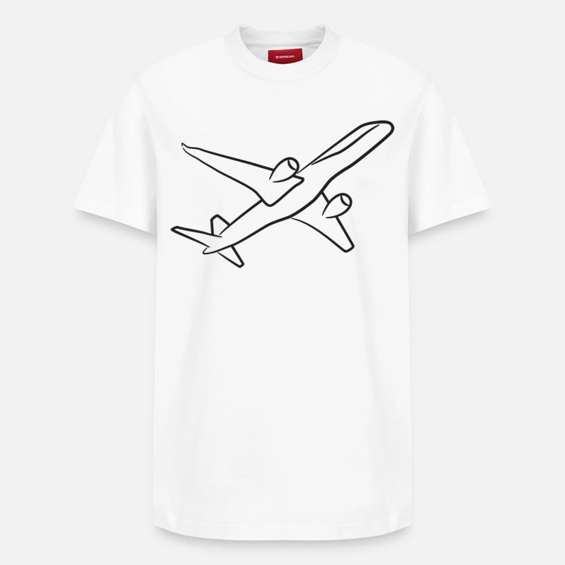Avion - T-shirt unisexe décontracté en coton Supima – de SPREAD - blanc