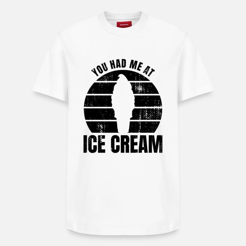 Du hattest mich bei Eiscreme - Relaxed Unisex Supima Cotton T-Shirt – von SPREAD - Weiß
