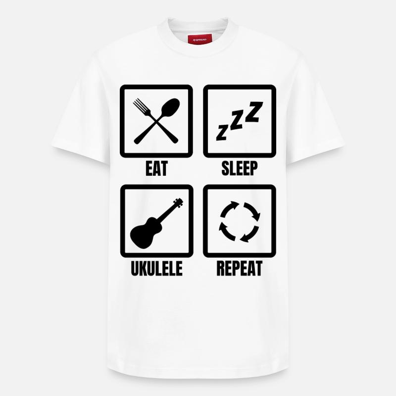 Ukulele Player Routine - Relaxed Unisex Supima Cotton T-Shirt – by SPREAD - white