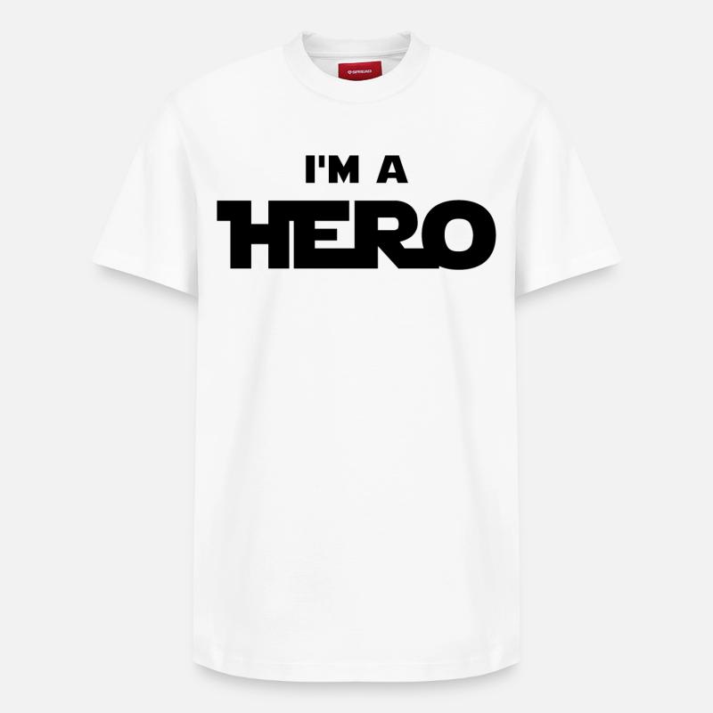 Ich bin ein Held (schwarz) - Relaxed Unisex Supima Cotton T-Shirt – von SPREAD - Weiß