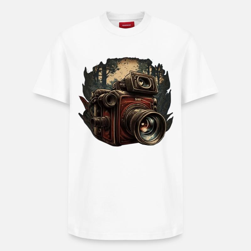 Caméra dans la forêt - T-shirt unisexe décontracté en coton Supima – de SPREAD - blanc