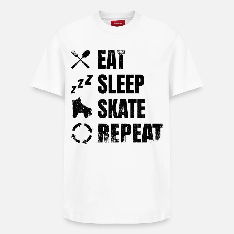 Rollschuhlaufen Routine - Relaxed Unisex Supima Cotton T-Shirt – von SPREAD - Weiß