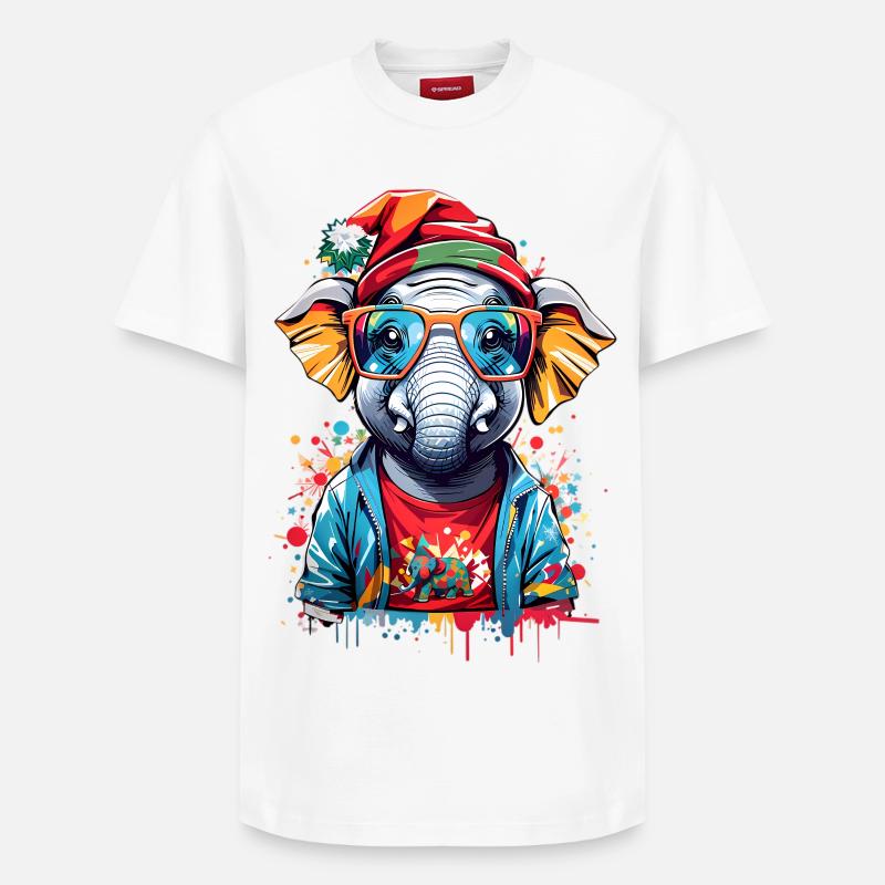 Coole Elefant - Relaxed Unisex Supima Cotton T-Shirt – von SPREAD - Weiß