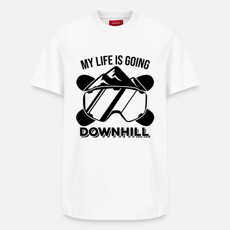 Drôle de blague de snowboard - T-shirt unisexe décontracté en coton Supima – de SPREAD - blanc