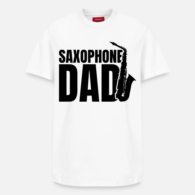 Saxophone Papa - T-shirt unisexe décontracté en coton Supima – de SPREAD - blanc