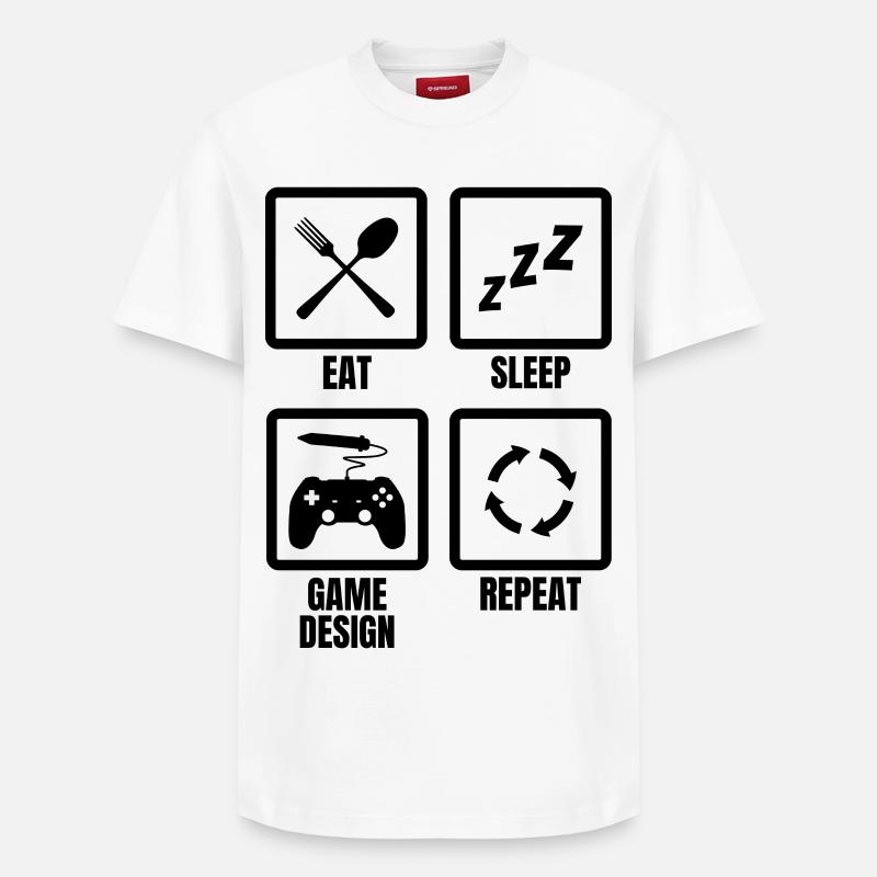 Routine de conception de jeu - T-shirt unisexe décontracté en coton Supima – de SPREAD - blanc