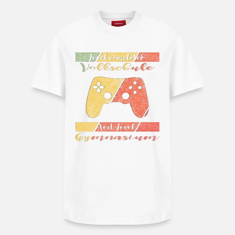 Level Completed Volksschule Gamer - Relaxed Unisex Supima Cotton T-Shirt – von SPREAD - Weiß
