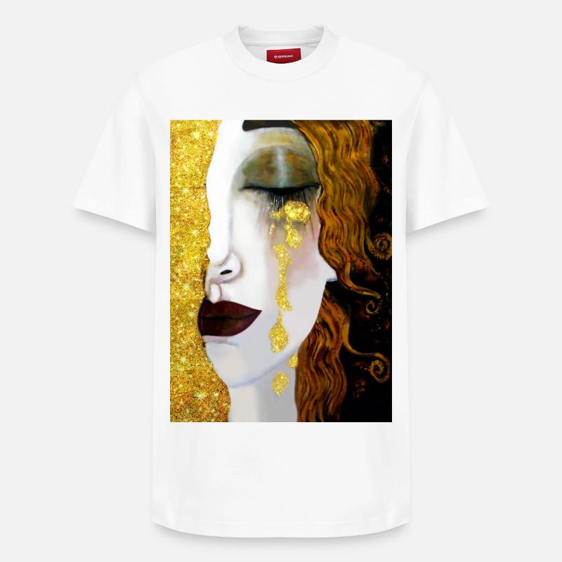 Larmes d’or, Gustav Klimt - T-shirt unisexe décontracté en coton Supima – de SPREAD - blanc