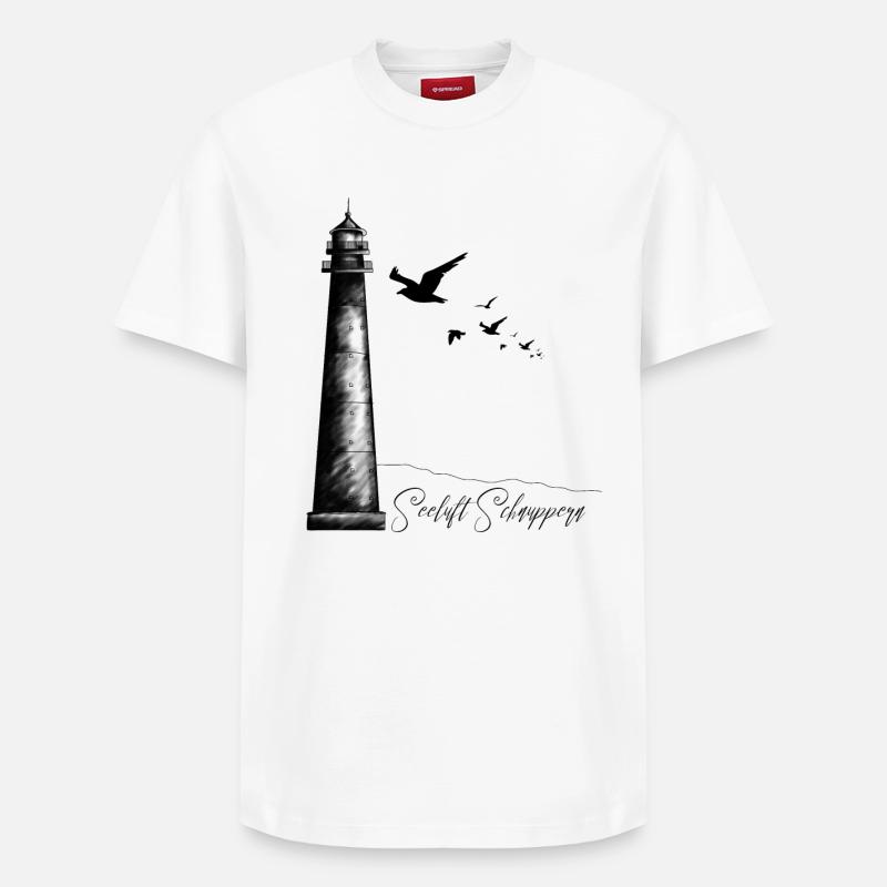 Phare – Inspirer l’air marin - T-shirt unisexe décontracté en coton Supima – de SPREAD - blanc