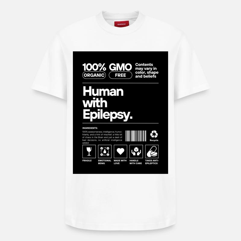 Human with Epilepsy - Relaxed Unisex Supima Cotton T-Shirt – von SPREAD - Weiß