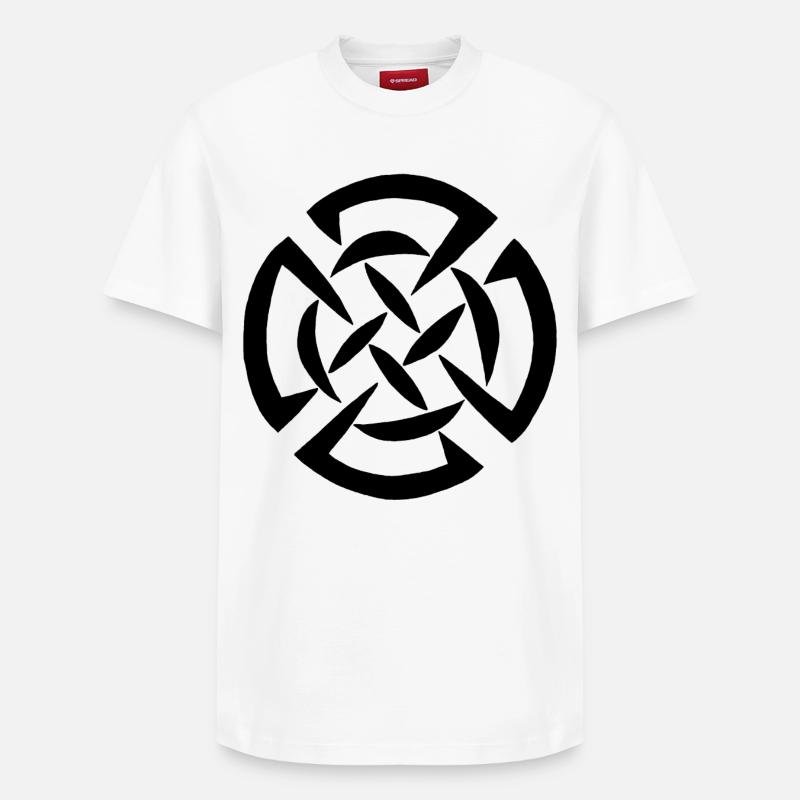 Schwarzes keltisches Graffiti - Relaxed Unisex Supima Cotton T-Shirt – von SPREAD - Weiß