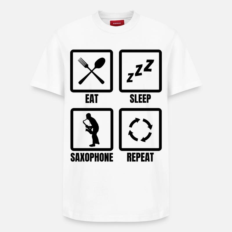 Saxophonisten Zeitplan - Relaxed Unisex Supima Cotton T-Shirt – von SPREAD - Weiß