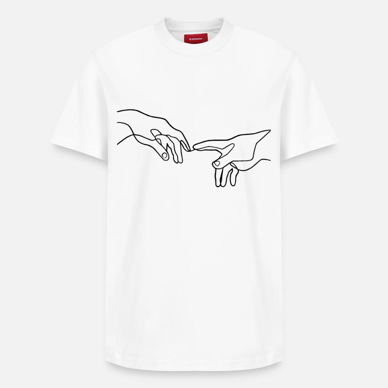 La création des mains d’Adam - T-shirt unisexe décontracté en coton Supima – de SPREAD - blanc