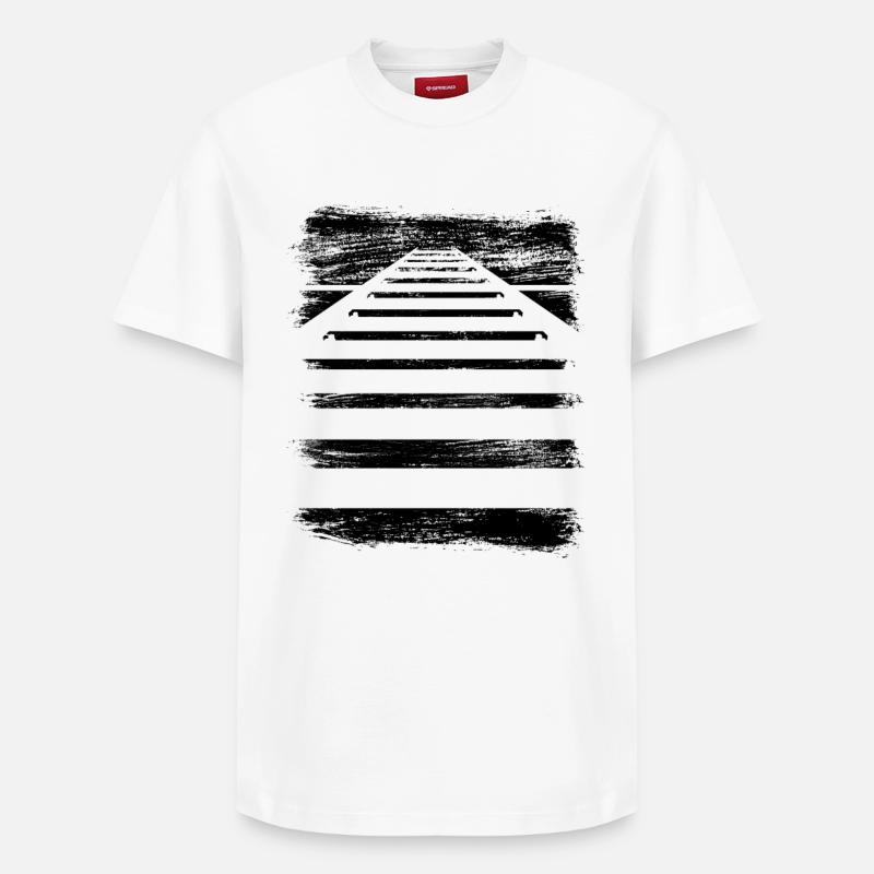 Chemin de fer - T-shirt unisexe décontracté en coton Supima – de SPREAD - blanc