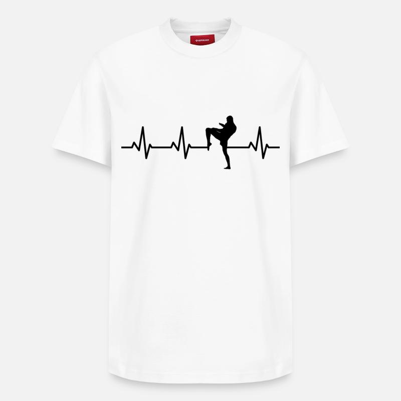 Kickboxer Heartline - T-shirt unisexe décontracté en coton Supima – de SPREAD - blanc