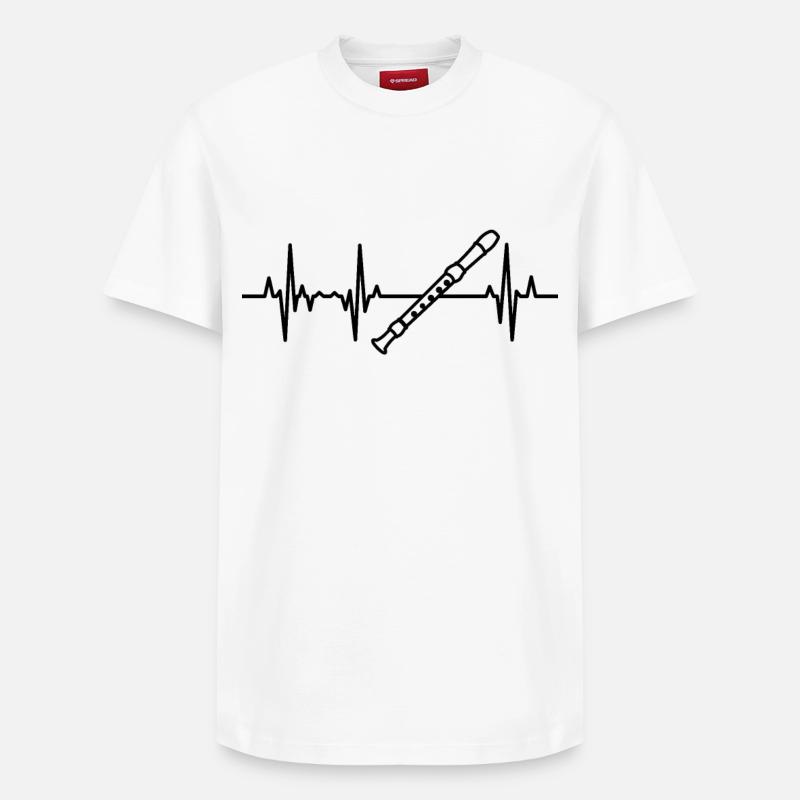 Flute Heartline - T-shirt unisexe décontracté en coton Supima – de SPREAD - blanc