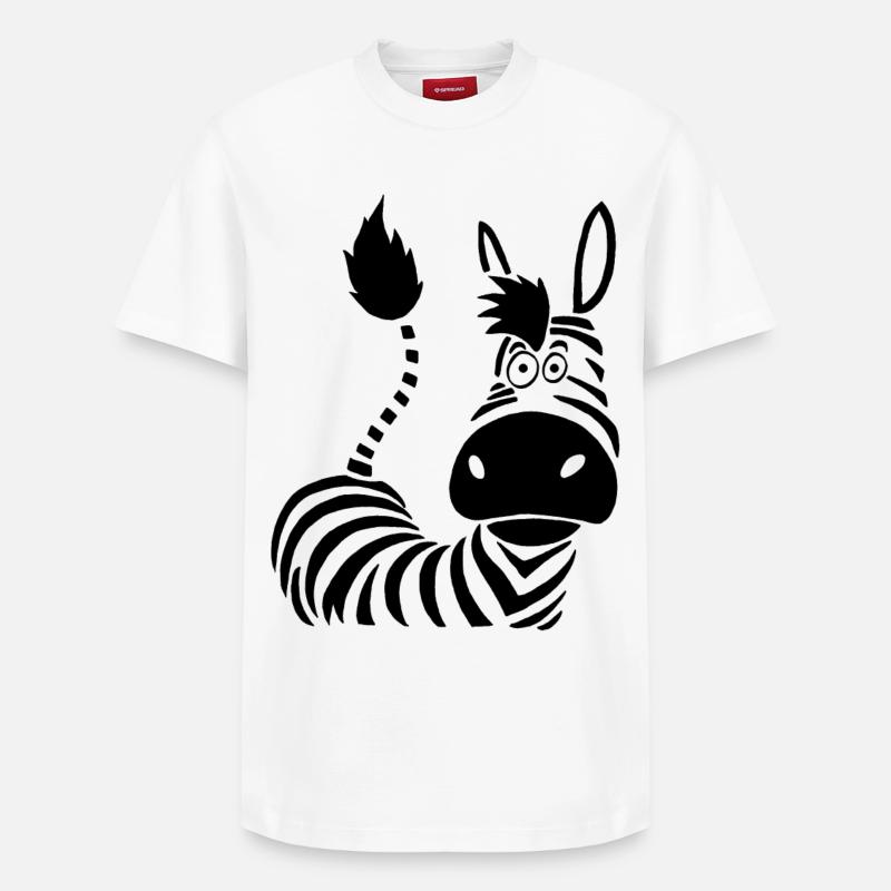 Rayures de zèbre - T-shirt unisexe décontracté en coton Supima – de SPREAD - blanc