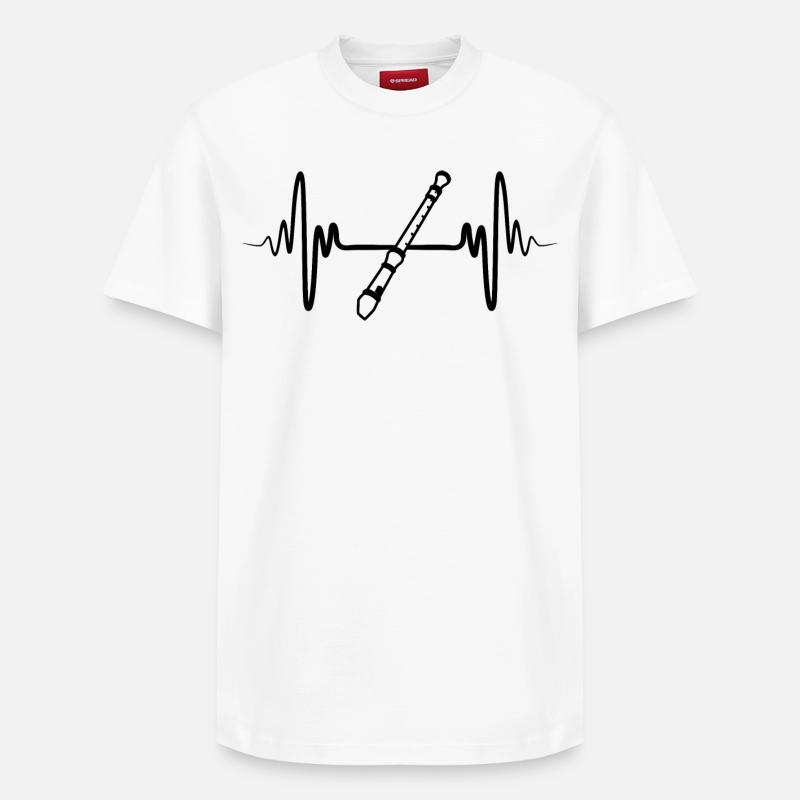 Flöte - Relaxed Unisex Supima Cotton T-Shirt – von SPREAD - Weiß