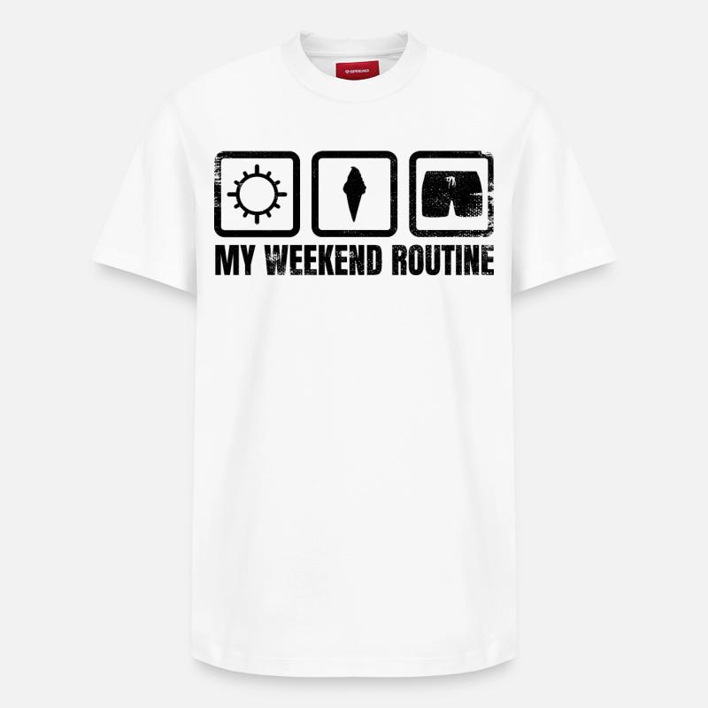 Week-end de crème glacée - T-shirt unisexe décontracté en coton Supima – de SPREAD - blanc