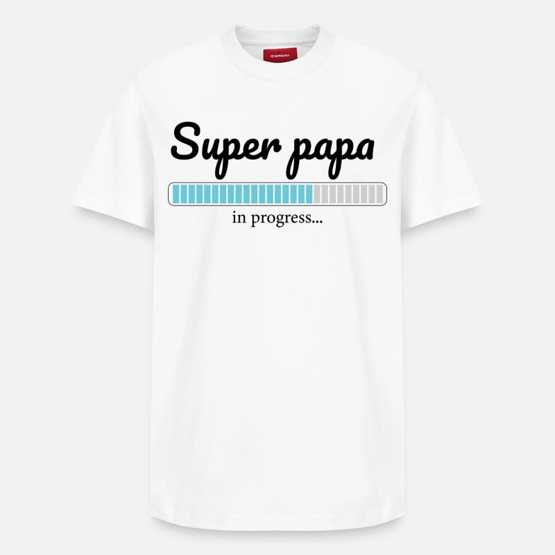 SuperPapa - T-shirt unisexe décontracté en coton Supima – de SPREAD - blanc