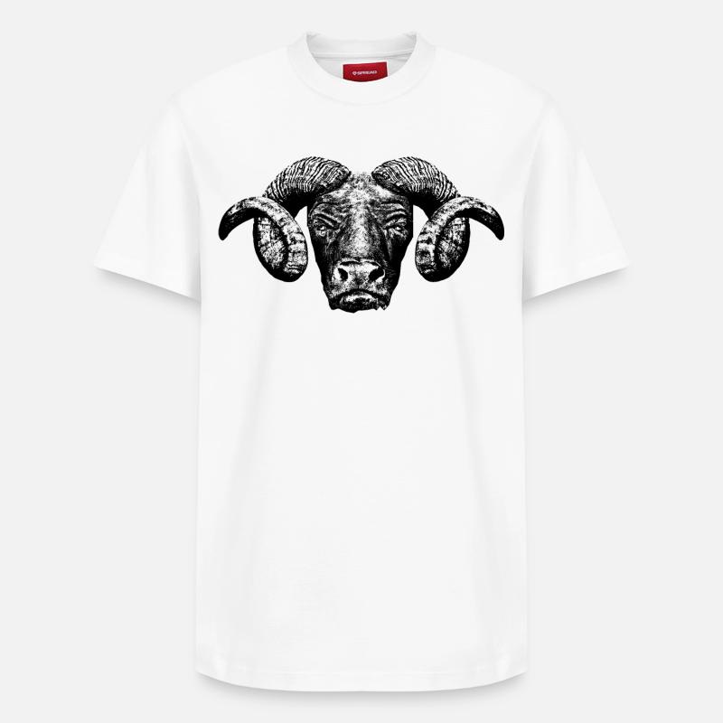 Minotaure / Tête - T-shirt unisexe décontracté en coton Supima – de SPREAD - blanc