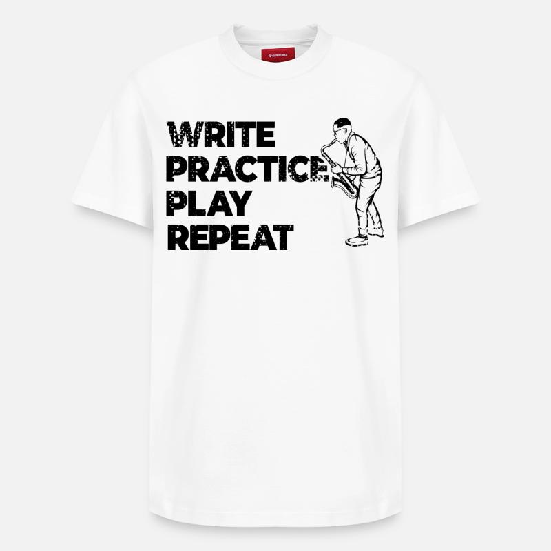 Citation de saxophone de motivation - T-shirt unisexe décontracté en coton Supima – de SPREAD - blanc