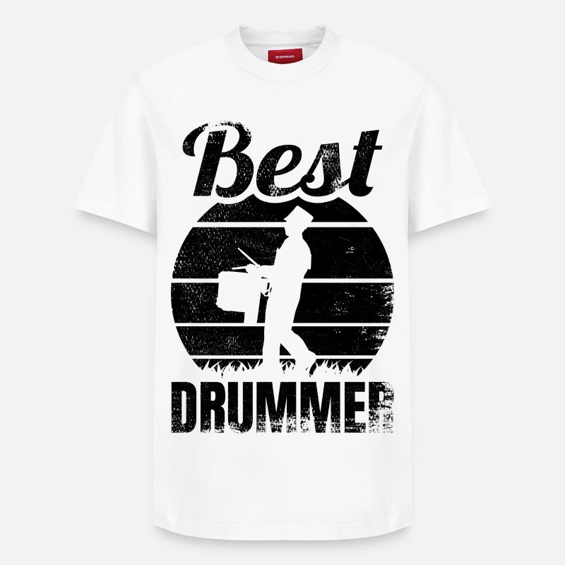 Drôle de batteur - T-shirt unisexe décontracté en coton Supima – de SPREAD - blanc