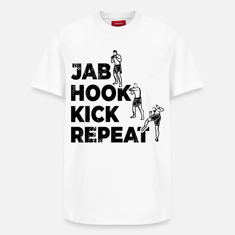 Kickboxer Routine - Relaxed Unisex Supima Cotton T-Shirt – von SPREAD - Weiß