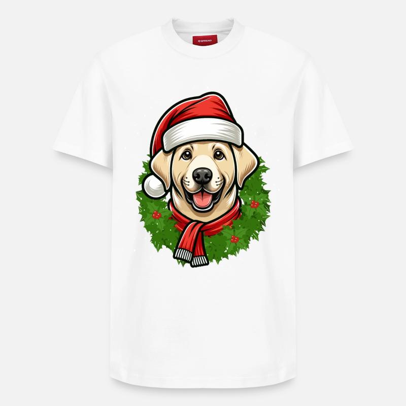 Noël Labrador Dog Friends - T-shirt unisexe décontracté en coton Supima – de SPREAD - blanc