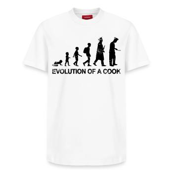 Chef Evolution - Relaxed Unisex Supima Cotton T-Shirt – by SPREAD - white - Front - AI Model Female 172 dark (172cm) & AI Model Male 185 dark (185cm)