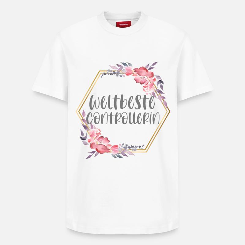 Controllerin Controlling Beruf Geschenk - Relaxed Unisex Supima Cotton T-Shirt – von SPREAD - Weiß