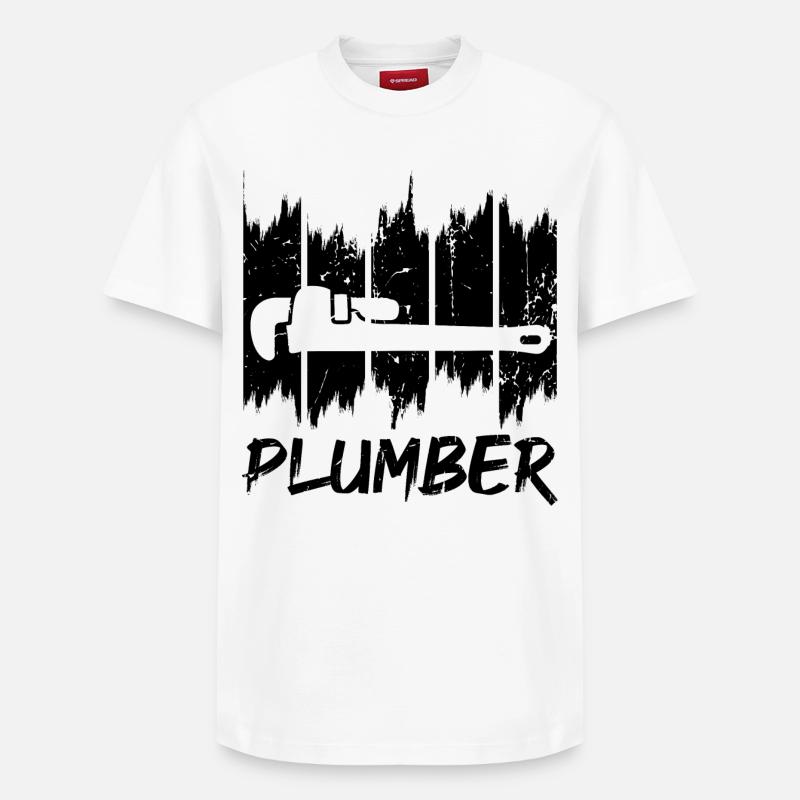 Plombier - T-shirt unisexe décontracté en coton Supima – de SPREAD - blanc