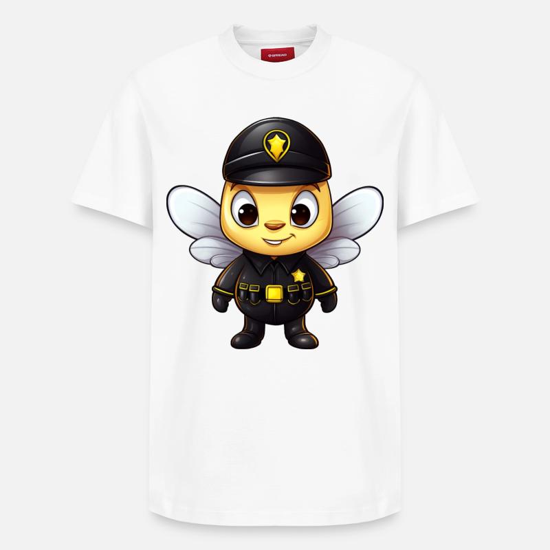 Police des abeilles - T-shirt unisexe décontracté en coton Supima – de SPREAD - blanc