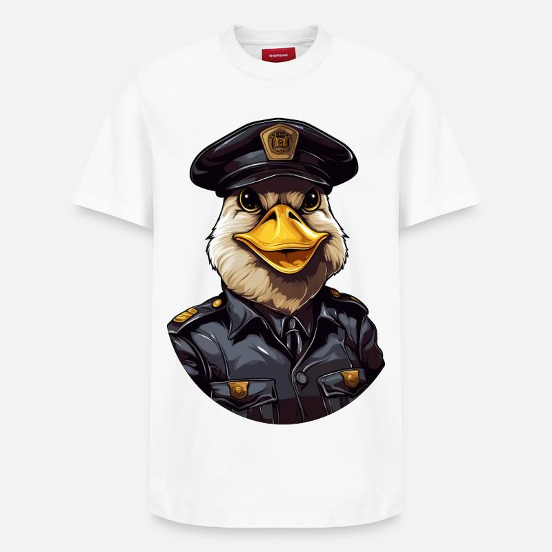 Canard policier - T-shirt unisexe décontracté en coton Supima – de SPREAD - blanc