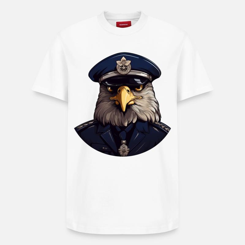 Hiboux Policier - T-shirt unisexe décontracté en coton Supima – de SPREAD - blanc