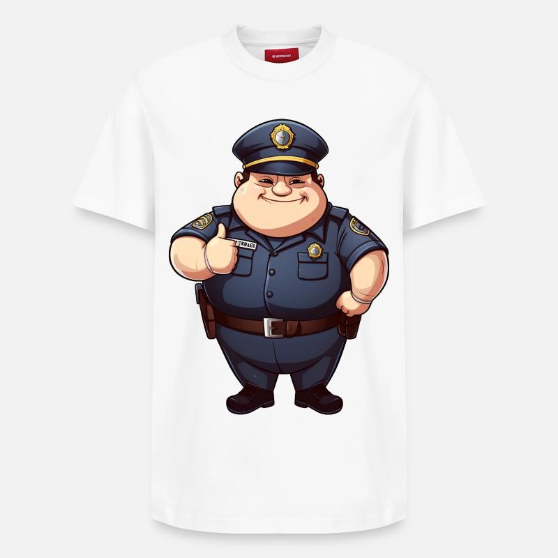 gros policier - T-shirt unisexe décontracté en coton Supima – de SPREAD - blanc