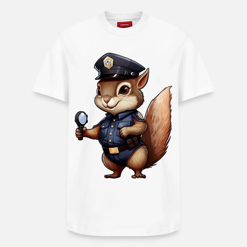 Écureuil Policier - T-shirt unisexe décontracté en coton Supima – de SPREAD - blanc