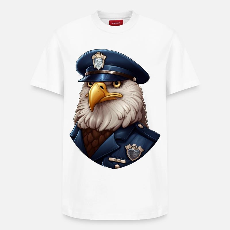 Hibou de la police - T-shirt unisexe décontracté en coton Supima – de SPREAD - blanc