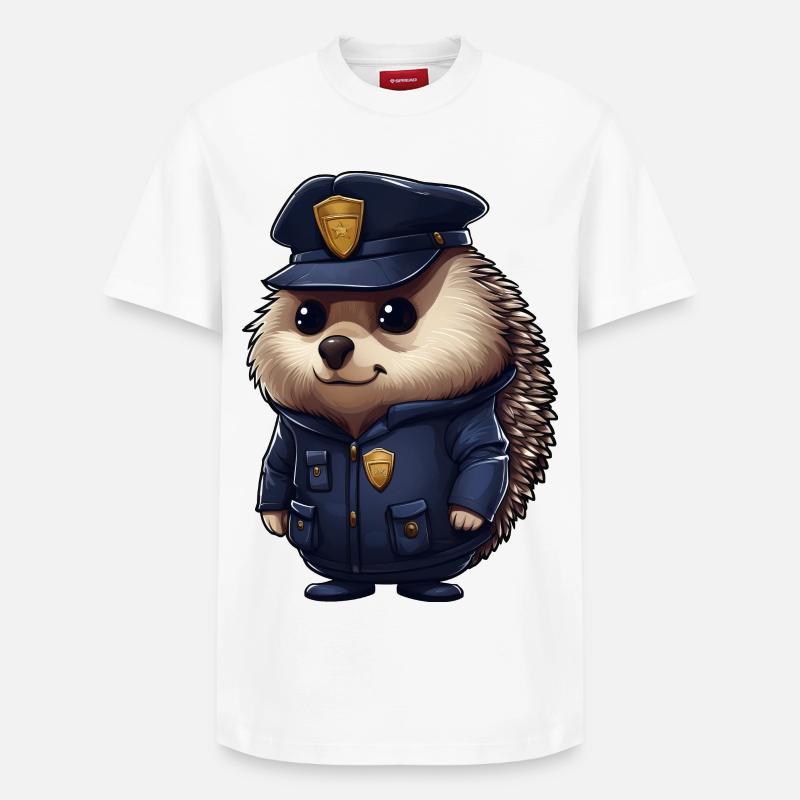 Police des hérissons - T-shirt unisexe décontracté en coton Supima – de SPREAD - blanc