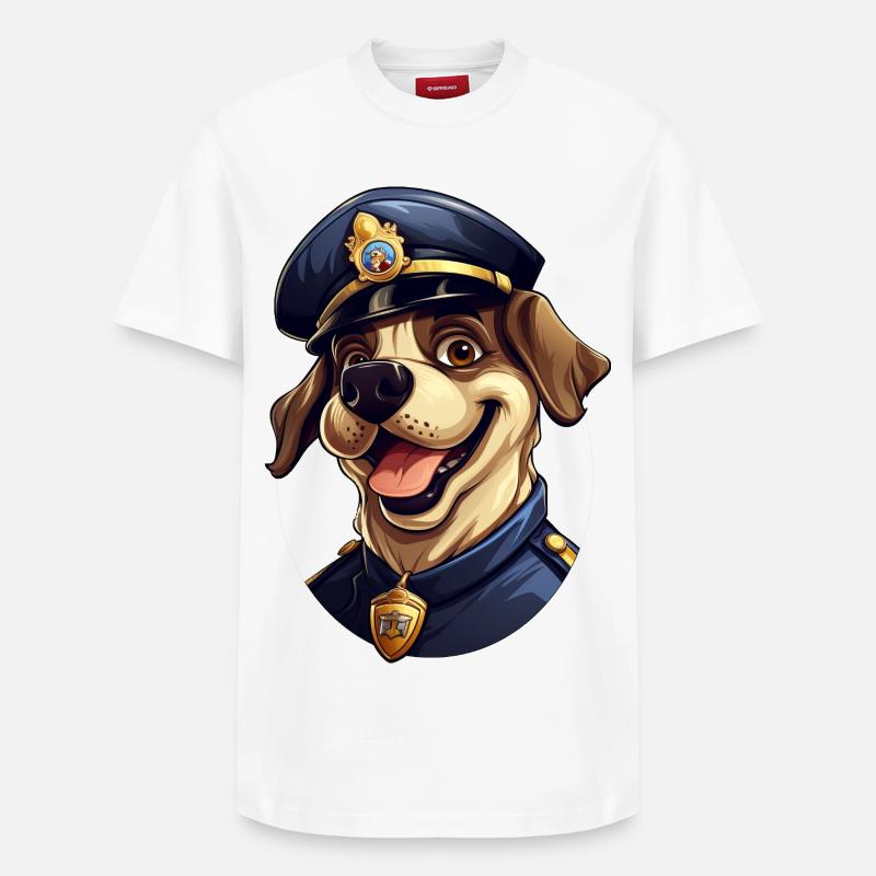 Chien policier - T-shirt unisexe décontracté en coton Supima – de SPREAD - blanc